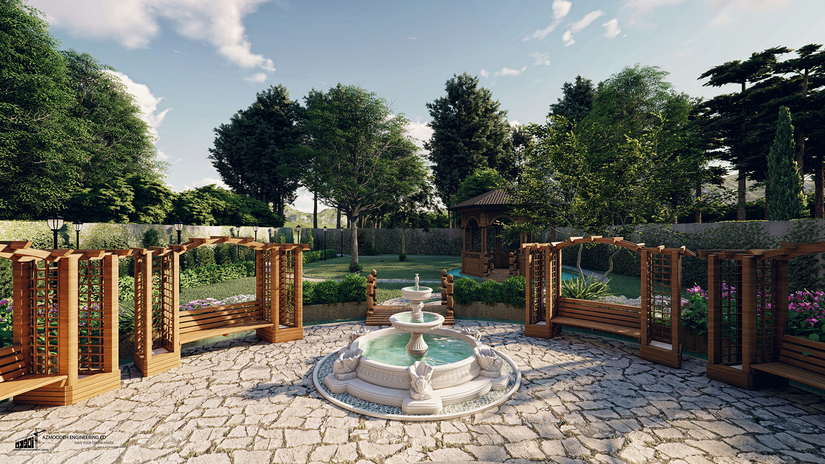 طراحی محوطه ویلا در استان گیلان